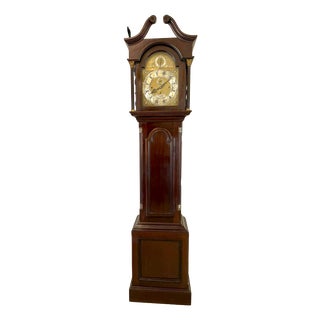 Antique Victorian Mahogany Eight Bell Musical Grandfather Clock by Winsor Bishop Norwich, 1880 For Sale