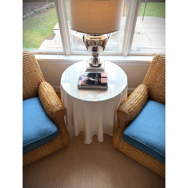 Pair of Original Ralph Lauren Woven Lounge Chairs A pair of Ralph Lauren Beacon Hill lounge chairs—because subtlety is...