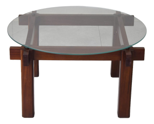 Mid-Century Modern Coffee Table in Glass and Teak, 1960s
