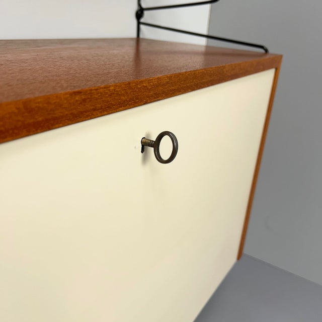 Two-Tier String Shelving Unit in Teak by Kajsa & Nils Nisse Strinning for String, 1960s For Sale - Image 10 of 11