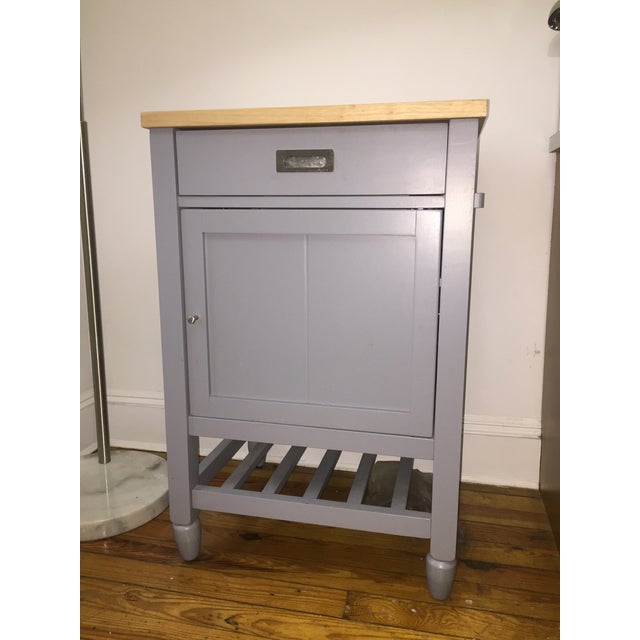 Crate & Barrel Kitchen Island With Butcher Block | Chairish