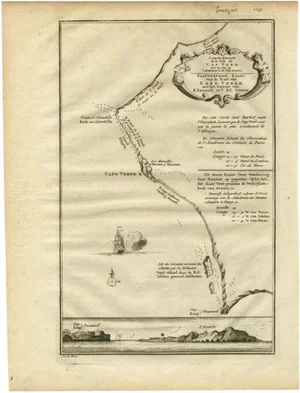The Cape Verde Islands Coast Antique Engraving by Van Schley, 1747