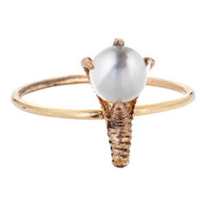 Antique Victorian Moonstone Conversion 14k Rose Gold Talon Claw Ring Size 5.5