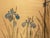 Wood "Iris and Kingfisher", Showa Era Ogata Kōrin Style Japanese Painted Silk Byobu Screen For Sale - Image 7 of 17