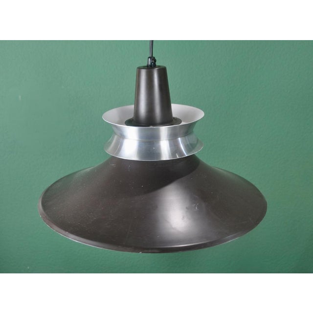 Metal Danish Lamp in Brown and Silver Metal, 1970s For Sale - Image 7 of 17