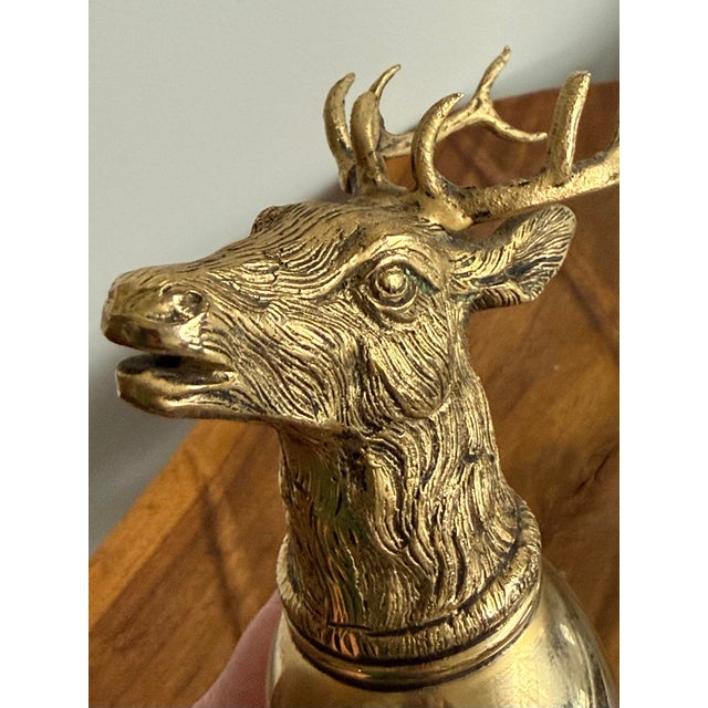 Metal 1970s Gucci Deer Stag Brass Stirrup Cup For Sale - Image 7 of 11