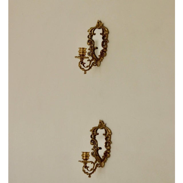 Mid-Century Modern Swedish Brass Sconces with Mirrors, Set of 2 For Sale - Image 9 of 16