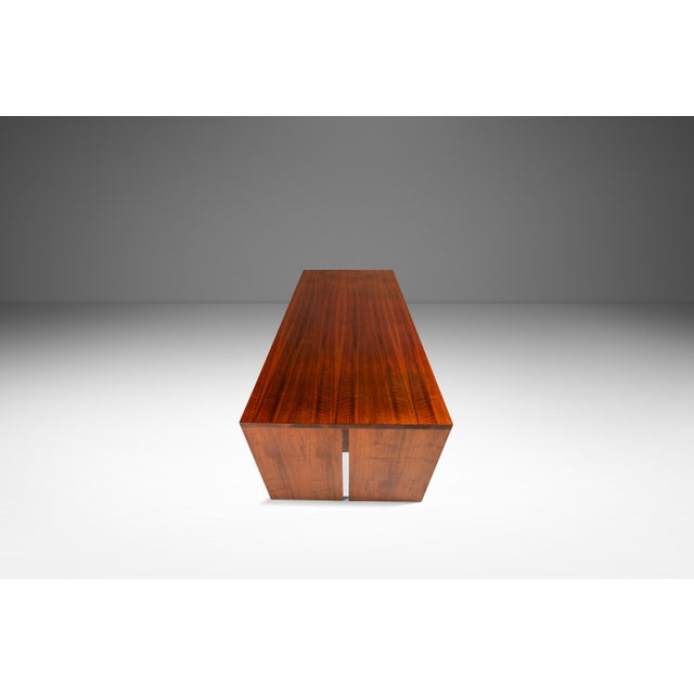 1980s Substantial 6 Foot MCM Modernist Handmade Minimalist Custom-Made Studio / Gallery Dining Table in Walnut, Usa, C. 1980s For Sale - Image 5 of 18