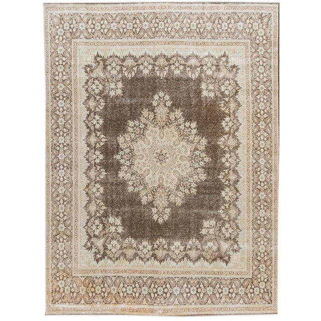 Early 20th Century Vintage Medallion Wool Rug For Sale - Image 12 of 12