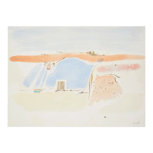 Landscape - Original Watercolor Painting on Paper - 20th Century 20th Century For Sale
