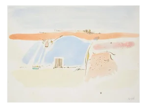 Landscape - Original Watercolor Painting on Paper - 20th Century 20th Century