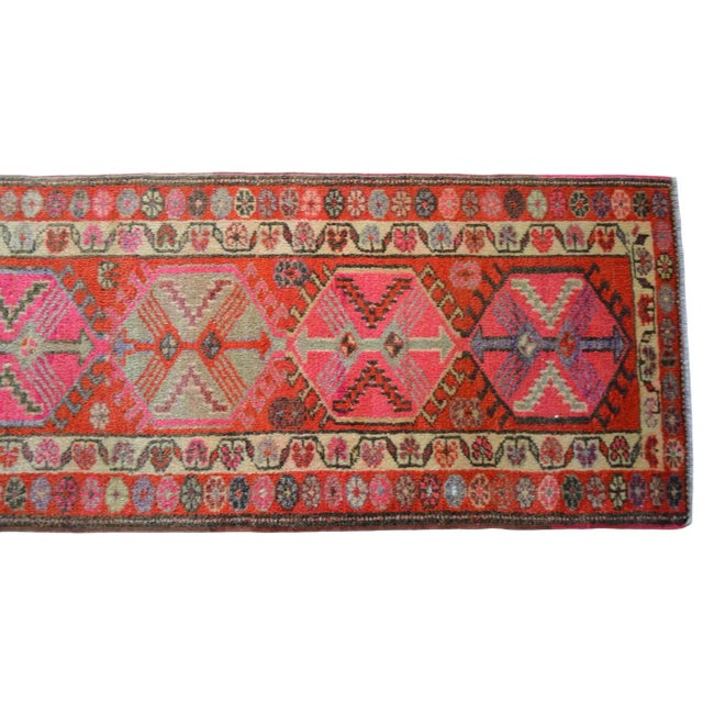 1970s Vintage Hand Knotted Tribal Kurdish Runner - 2'10' X 13'7' For Sale - Image 10 of 12