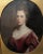 18th century continental portrait of a young lady, unsigned. Oil on canvas, oval painting and stretcher set in rectangular...