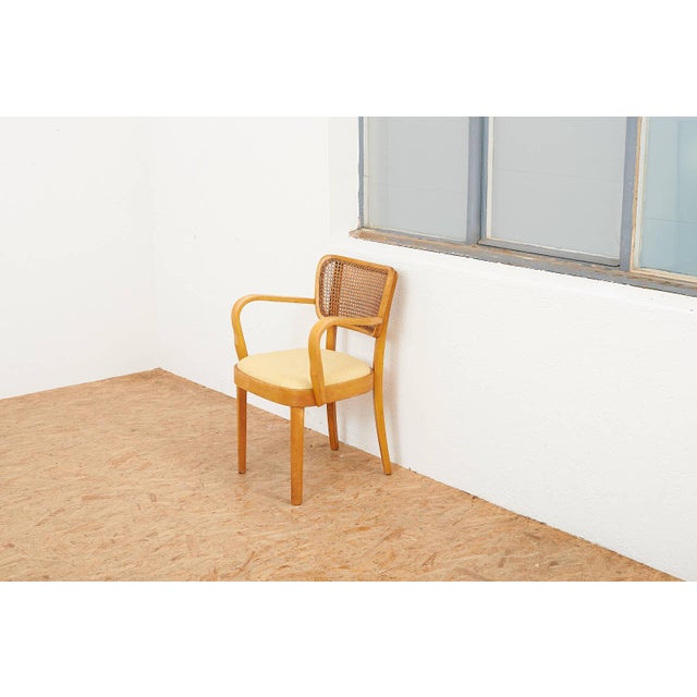 Wooden Chair with Caned Back and Fabric Seat from Horgenglarus, 1940s For Sale - Image 10 of 12