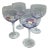 Romanian Cristiro Mosaic Pattern Wine Glasses Hand Blown - Set of 4 For Sale
