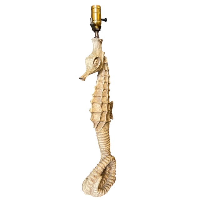 2000 - 2009 Vintage Coastal Seahorse Resin Table Lamp For Sale - Image 5 of 12