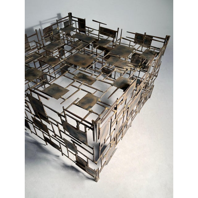 Metal Brutalist Construction Table Base by Marc Creates For Sale - Image 7 of 8