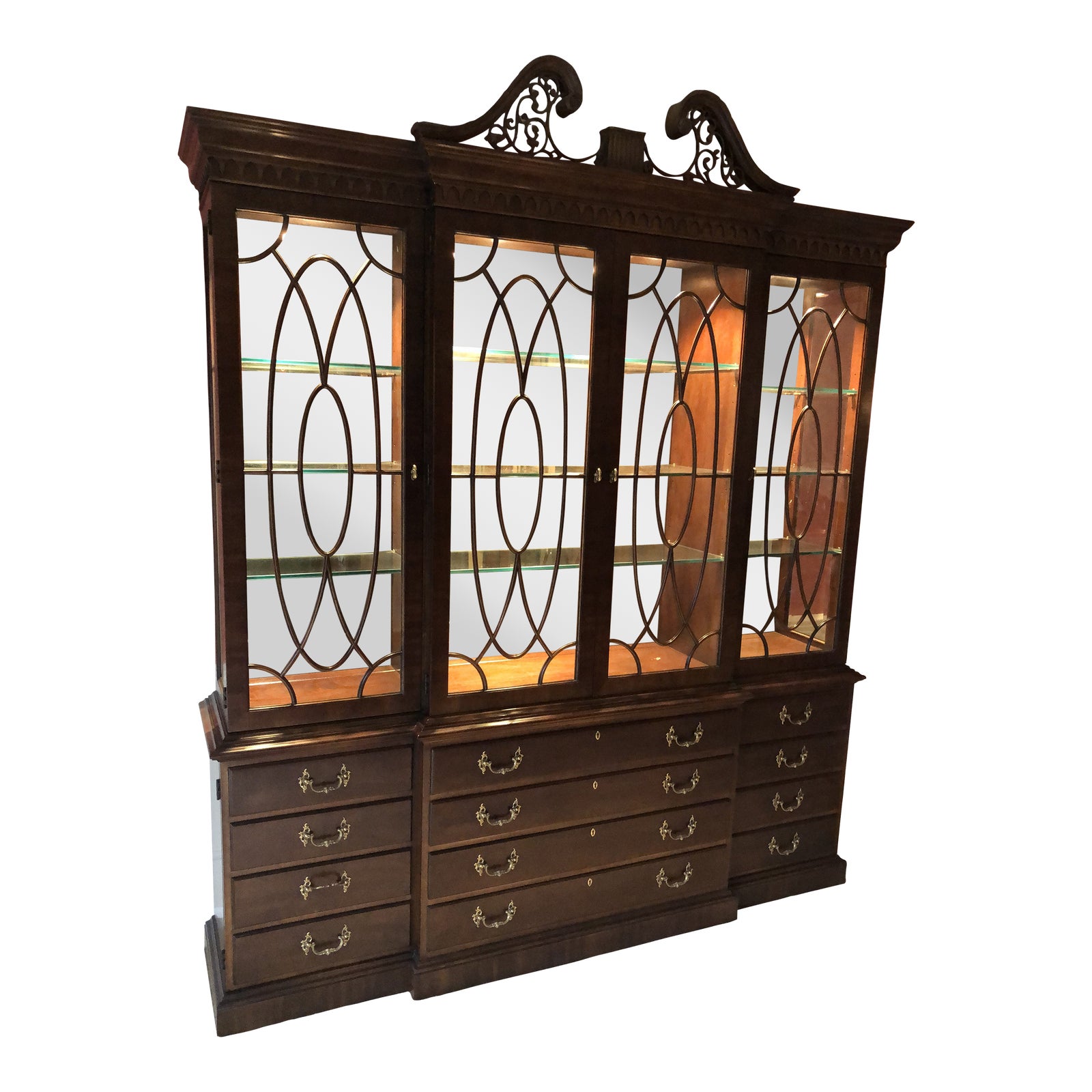 Henredon Rittenhouse Square Collection Design Mahogany Breakfront