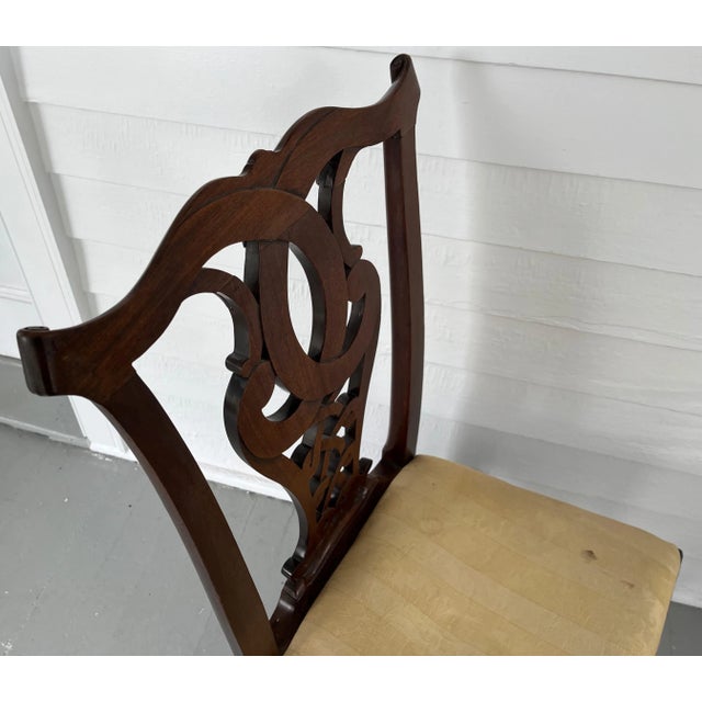 Antique 18th Century American Chippendale Carved Ribbon Back Mahogany Side Chair For Sale In New York - Image 6 of 13