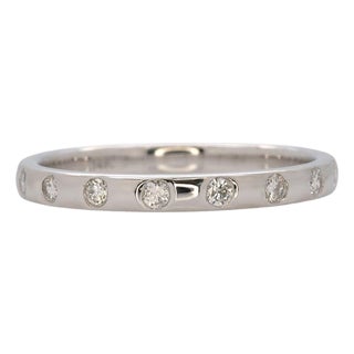 Earth Mined Diamonds Band Ring in Solid 14k Gold – Stackable Minimalist Jewelry, Size 6.75 For Sale