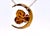 Art Nouveau Antique Pansy Pendant Necklace With Crescent Moon Design For Sale - Image 9 of 10