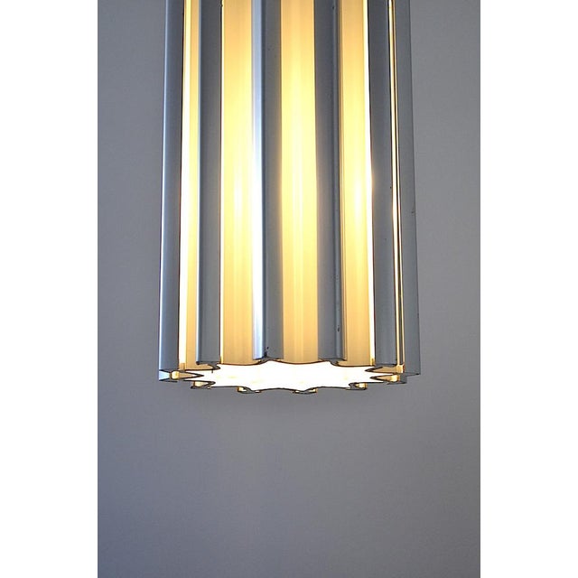 Silver Aluminium Fins Ceiling Lamp, 1960s For Sale - Image 8 of 11