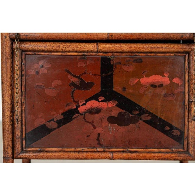 19th Century French Bamboo & Lacquer Work Table, 1870s For Sale - Image 17 of 18