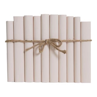Decorative Books - Seashell Paper Wrapped Book Bundle - 1 Foot of Pink Books For Sale