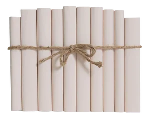 Decorative Books - Seashell Paper Wrapped Book Bundle - 1 Foot of Pink Books