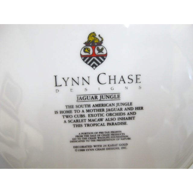 Black Lynn Chase 1988 Safari Jaguar Jungle Cat 24 Karat 10 7/8" Dinner Plate Set of 4 For Sale - Image 8 of 11