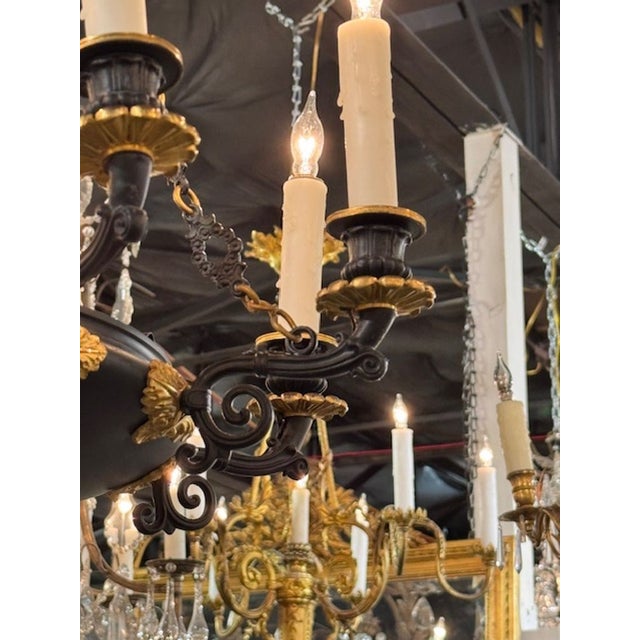 French Empire Bronze Chandelier For Sale - Image 4 of 8