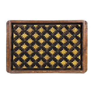 Painted Wood Wall Plaque, 1950s For Sale