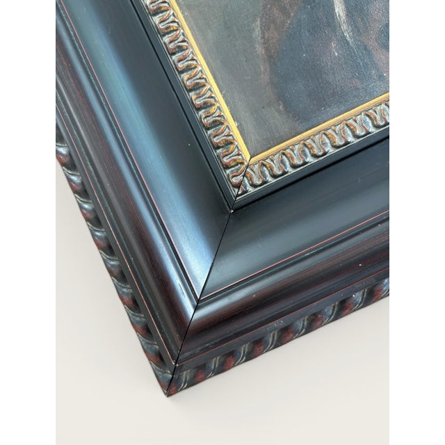 Original Antique European Moody Oil Portrait Painting of Gentleman in Hat Circa 1937 For Sale - Image 10 of 12