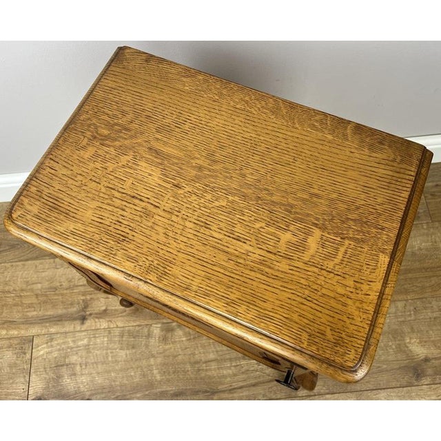 Vintage French Louis Style Oak Nightstands, Set of 2 For Sale - Image 9 of 12