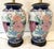 Late 20th Century Vintage Ceramic Vase Lamps With Elegant Floral Design on Wood Plinths- A Pair For Sale - Image 5 of 12
