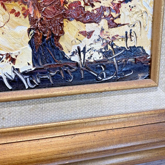 1970's Morris Katz Impressionist Oil Landscape Painting Autumn Trees For Sale - Image 4 of 12