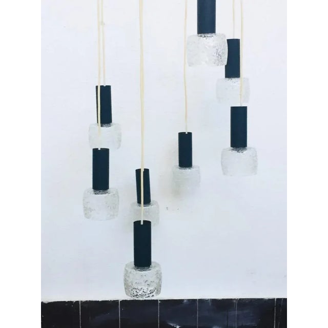 Metal Chrome & Glass Ceiling Lamp, 1960s For Sale - Image 7 of 13