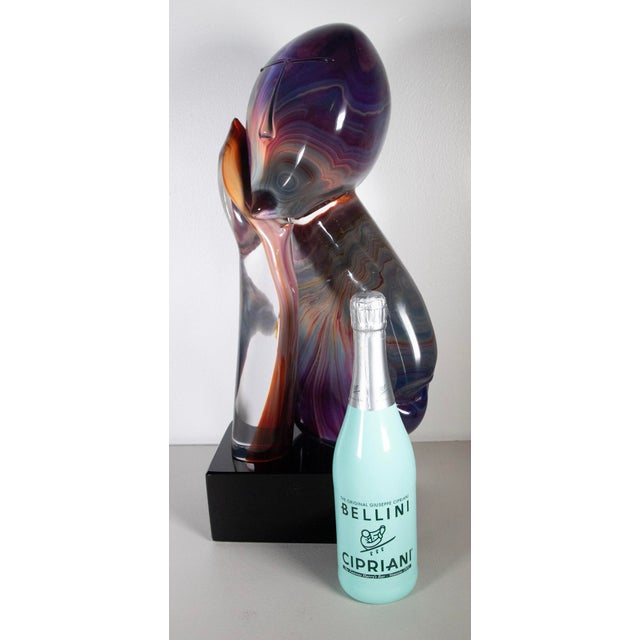 Purple Dino Rosin L’Attesa Murano Calcedonia Glass Sculpture 22" H For Sale - Image 8 of 8