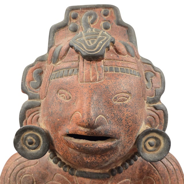 Large Pre Columbian Style Figural Pottery Sculpture 14" For Sale - Image 9 of 13