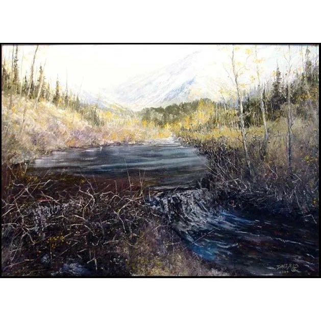 Dave Iles "Beaver Creek Buffalo Peak" Landscape Original Painting on Canvas, Signed For Sale - Image 4 of 5