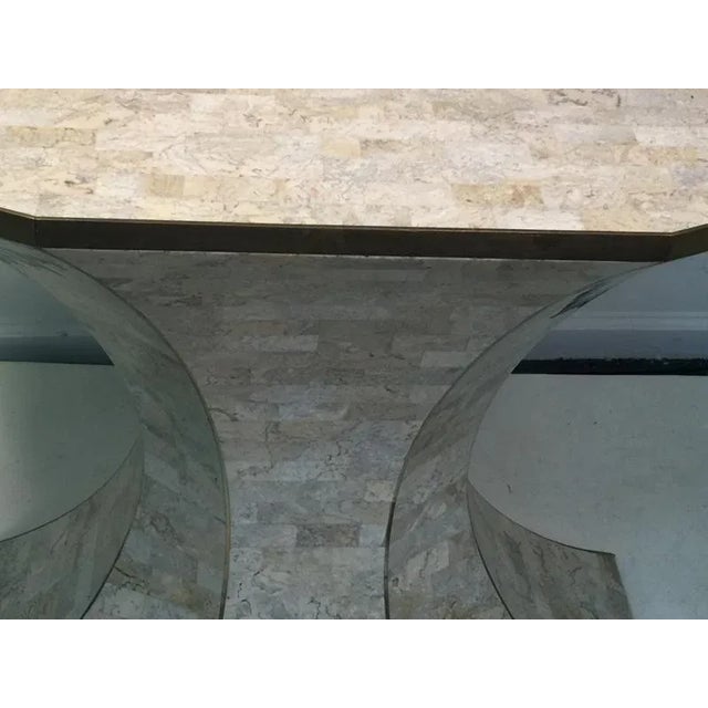 Off-white Maitland Smith Tessellated Marble Corset Console For Sale - Image 8 of 13