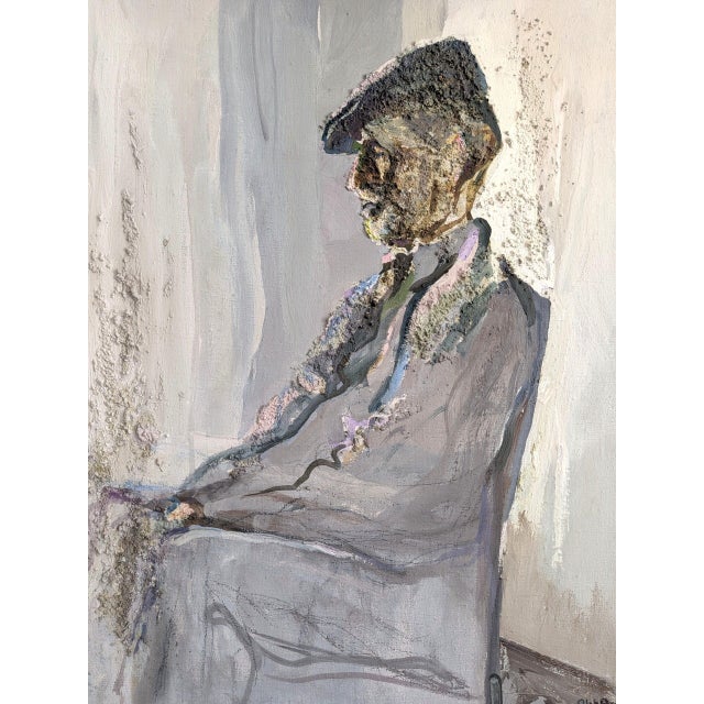 Mid-Century Modern 'The Gentleman' Vintage Swedish Figurative Portrait Oil Painting, Framed For Sale - Image 9 of 13