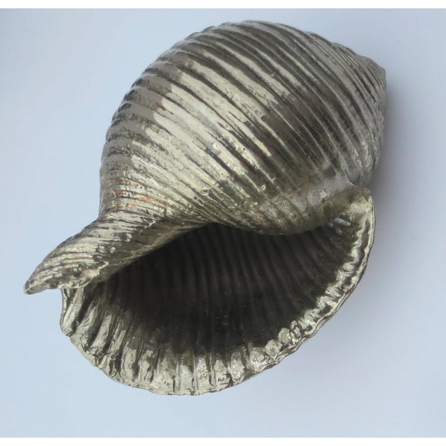 Mid-Century Modern Cast Aluminum Tun Shell For Sale - Image 3 of 4