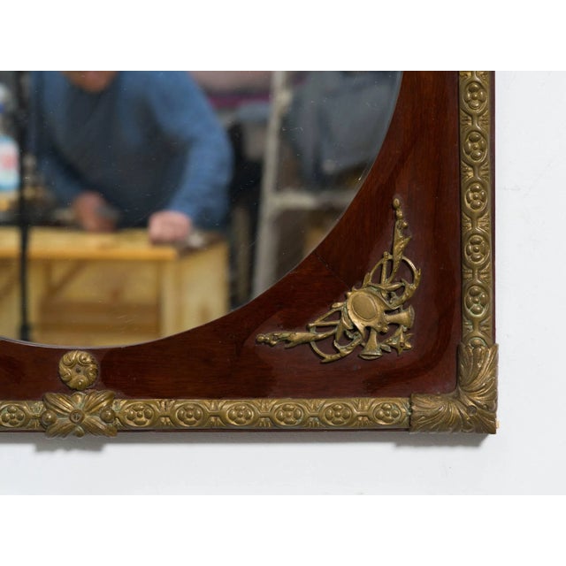American Classical Bronze Wood Mirror For Sale - Image 3 of 7