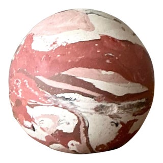 Vintage Boho Artisanal Scagliola Pigmented Plaster Sphere For Sale