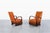 1940s Vintage French Art Deco Leather and Walnut Lounge Chairs, 1940s For Sale - Image 5 of 14