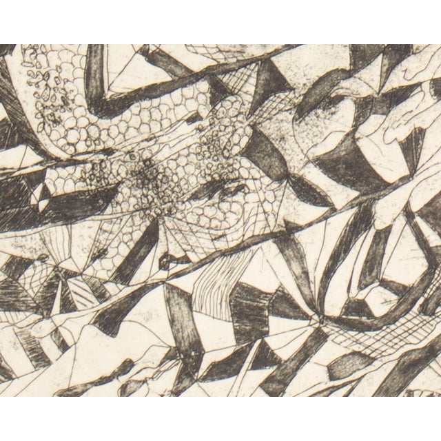 “Flight” Abstract Etching by Mae Alice Engron For Sale In Indianapolis - Image 6 of 6