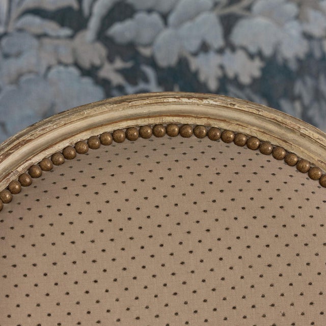 Pair of 18th C. French Louis XVI Fauteuils in Original Paint, Signed For Sale - Image 4 of 16