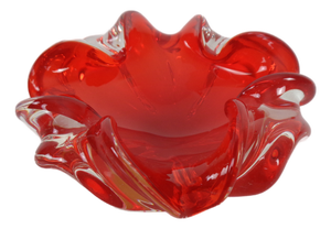 Vintage Italian Red Murano Glass Bowl, 1960s