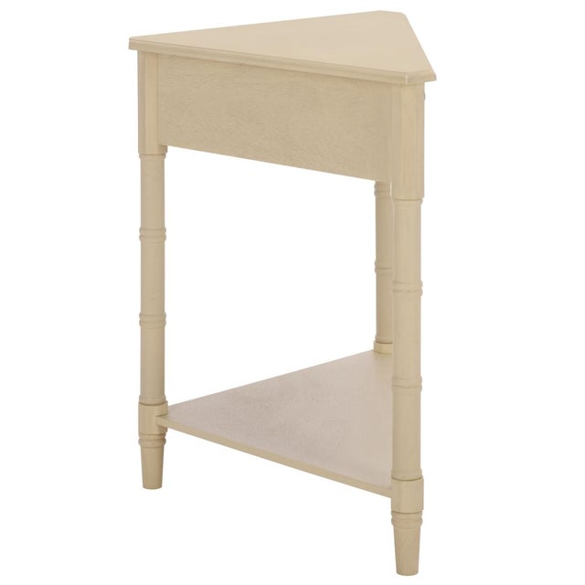 Beige Gomez 1 Drawer 1 Shelf Corner Table in Sand For Sale - Image 8 of 9